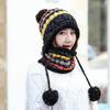 2 Stück/Set Winter Damen Strickmütze Schal Mode Wolle Verdickung Mützenkragen Set