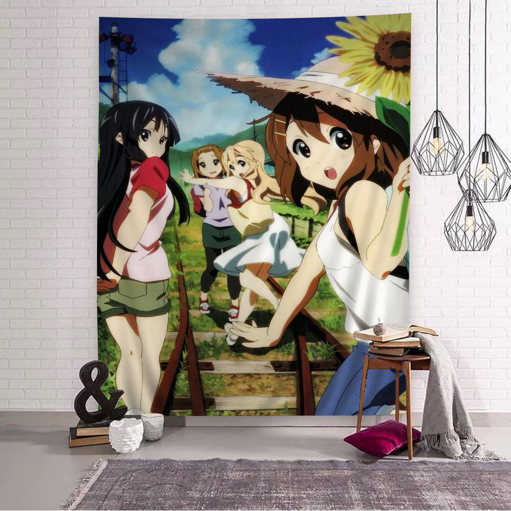 KON Volume 2 Tapestry Yui Hirasawa Tea Time Scene Print Classic Anime Music Club Wall Hanging for Otaku Bedroom  Anime Fans