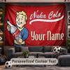 Fallout Vault Boy Personalized Tapestry Support Custom Name, Wall Art Home Decoration