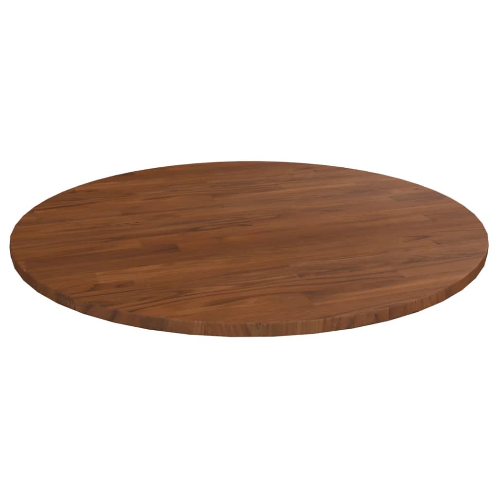 Vidaxl Round Tabletop, Dark Brown, Ø70X1.5 Cm, Solid Oak