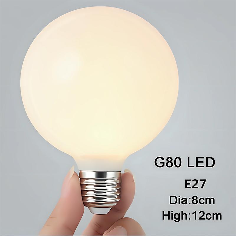 6pcs G80 LED Globe Bulb E27 E26 Milky White Glass Round Ball Lamp Energy Saving Light For Home Chandelier Pendant Lighting
