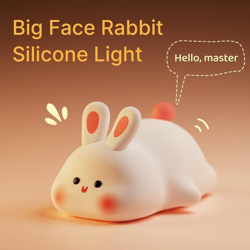 New LED Touch USB Rechargeable Silicone Rabbit Night Light Indoor Atmosphere Light Suitable for Children's Toys Christmas Gifts