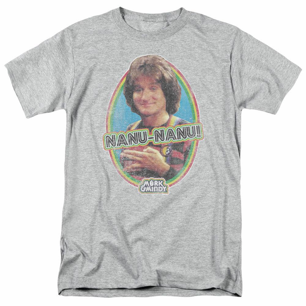 

Mork and Mindy Nanu Nanu T Shirt Mens Licensed Classic TV Show Sport Grey XXL