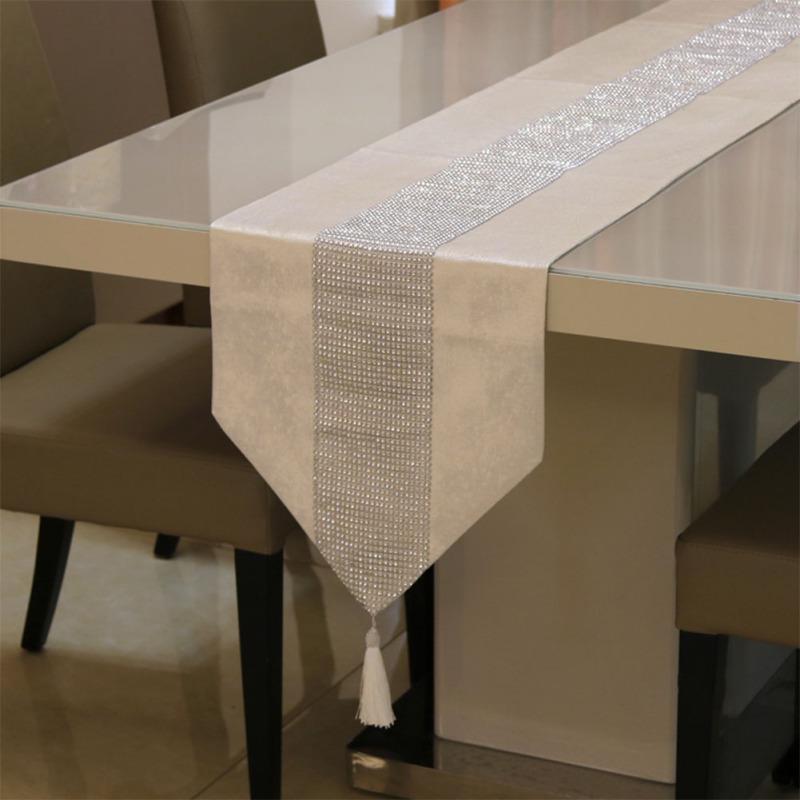 Diamante Strip Table Runner Table Flag with Tassel for Home Table Decoration 32CMX180CM