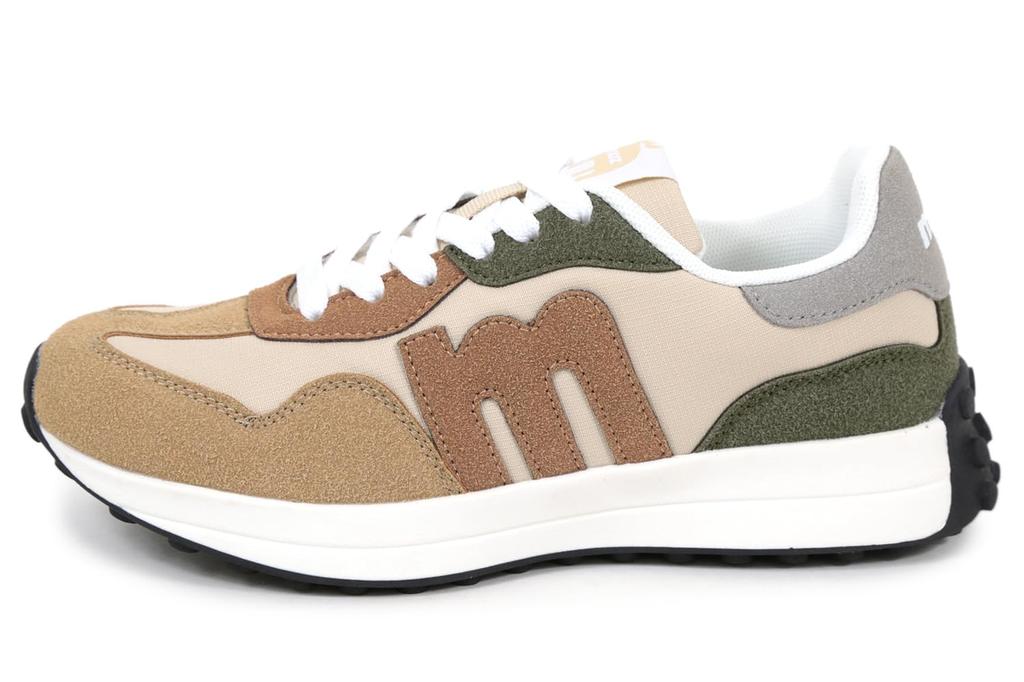 Mozu Combination Size Women's Sneakers, Oak/Camel, 22.5cm