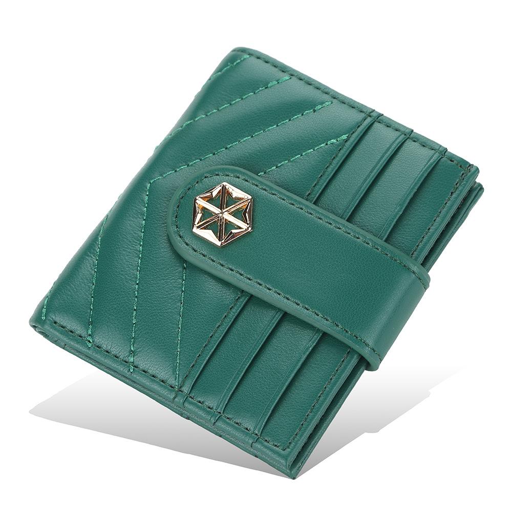 Women's Fashionn Short Purse Korean Style Snap Button Wallet Candy Color Coin Purse Multi-card Slots Billfold Pu Leather Card Holder
