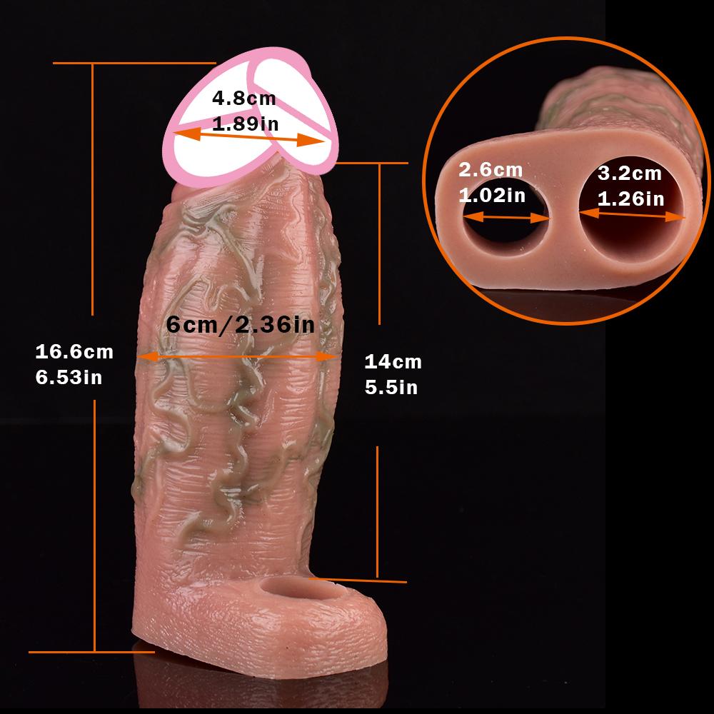 SXXY Büyük Sıvı Silikon Gerçekçi Penis Kollu Erkekler Için Dick Büyütme Cilt Duygu Yetişkin Erkek Seks Oyuncak Gecikme Boşalma