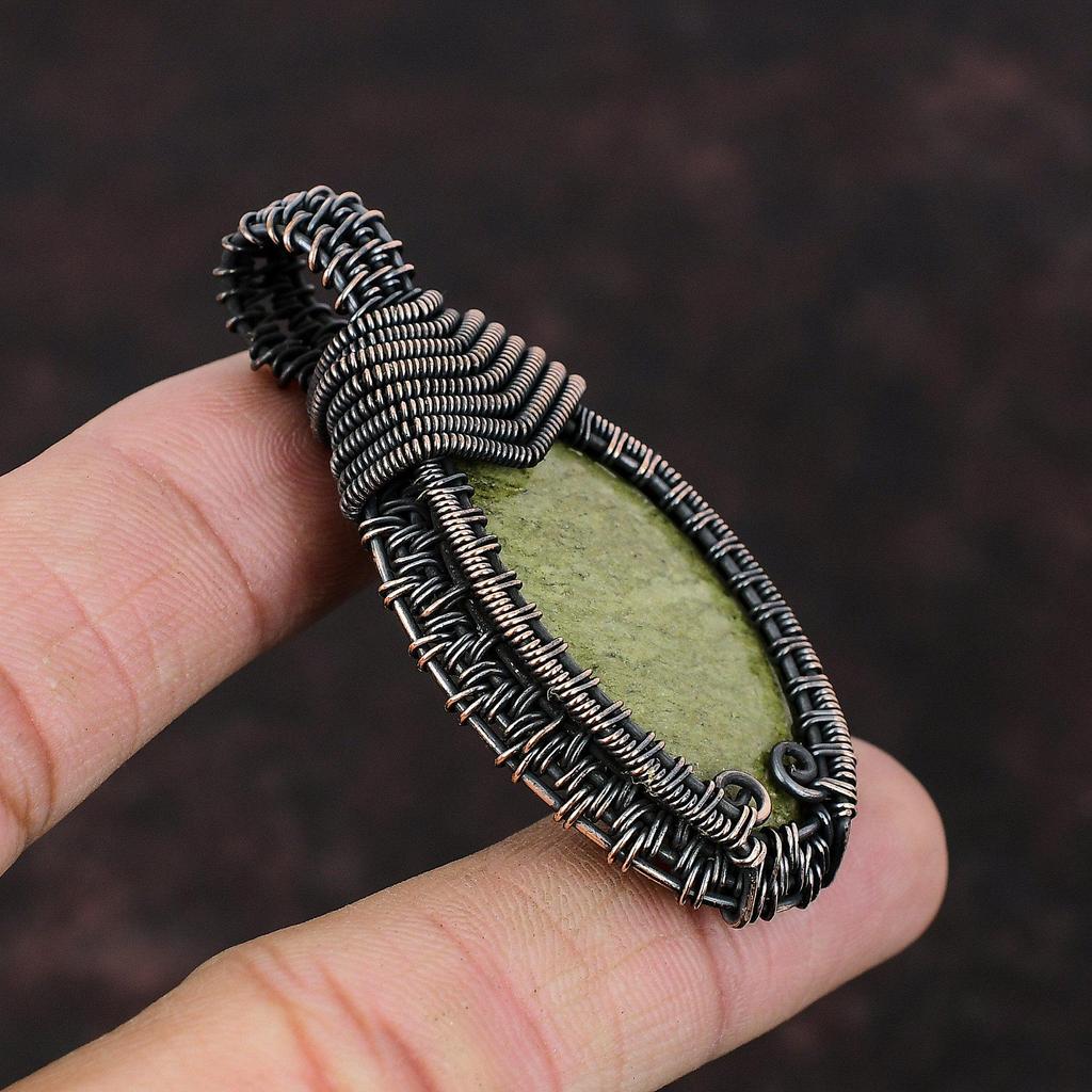 Kambaba Jasper Pendant Copper Wire Wrapped Pendant Natural Gemstone Pendant Copper Jewelry For Gift Handmade Women Pendant Wire Wrap Jewelry