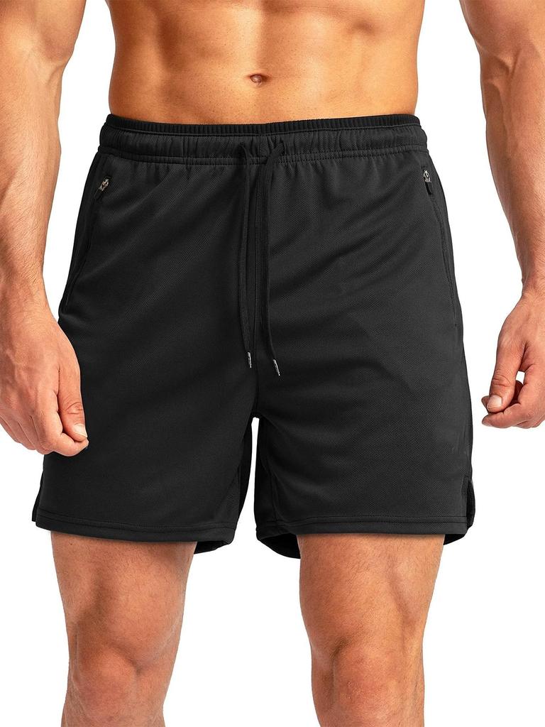 2025 Schnelltrocknende Herren-Laufshorts mit Reißverschlusstaschen für Fitnessstudio, Sport und Strand