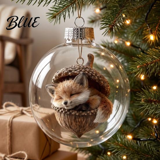 Decorative Holiday Tree Hanging Ball Ornament Light‑Up Christmas Story Baubles Glowing Mini Animals Ornament