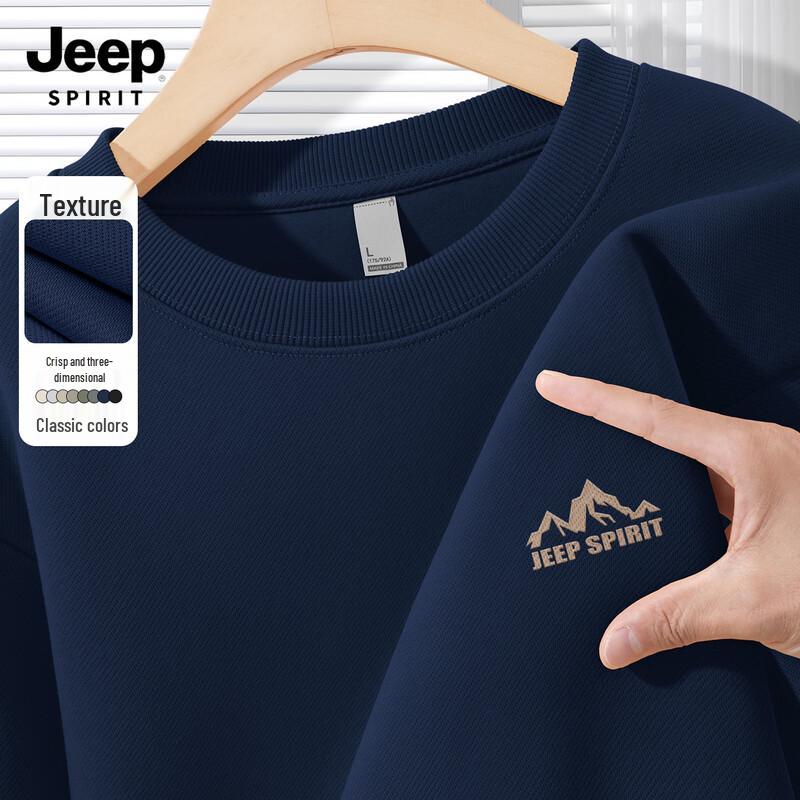 JEEP SPIRIT Men's Mountain Label K Graphic Crewneck Sweatshirt