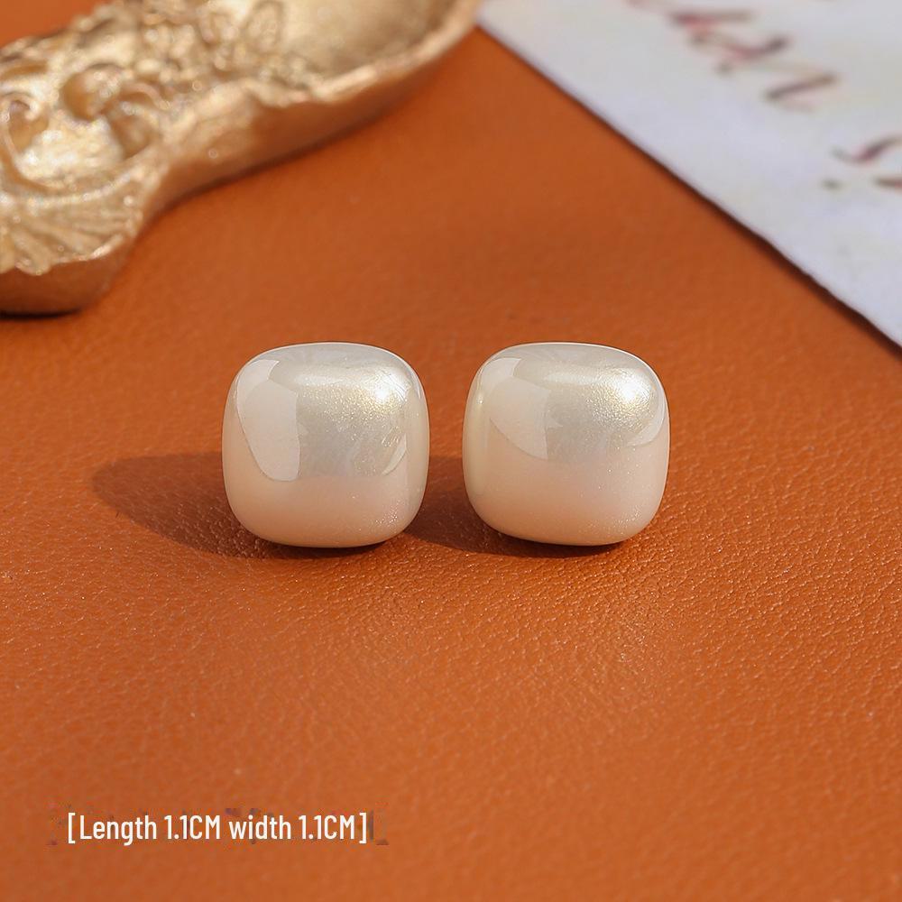 Elegante Geometrische Perlenwürfel-Ohrringe - Schlicht, Modisch und Vielseitig