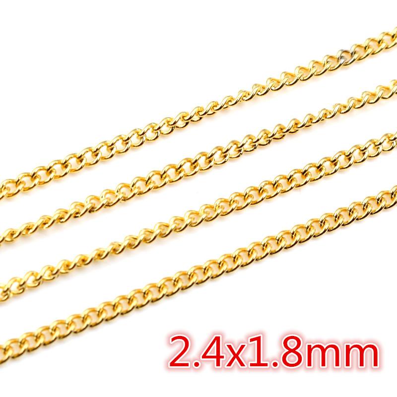 5 Meters/Lot Never Fade Stainless Steel Gold Plated Necklace Chains For DIY Jewelry Findings Making Materials Handmade Supplies