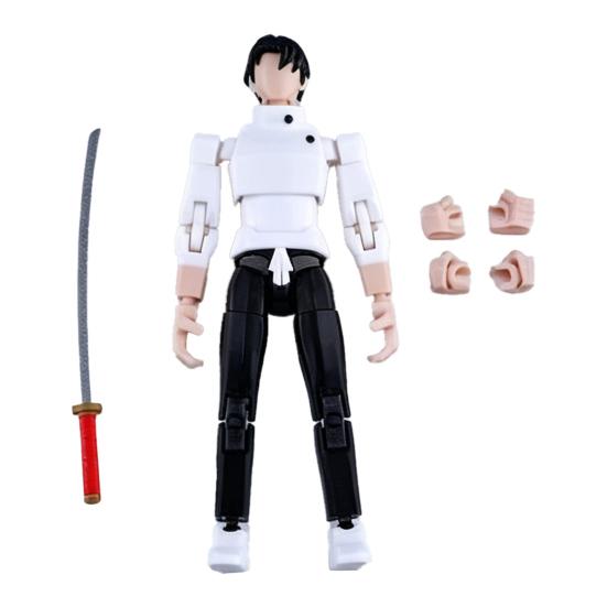 3D Printed Anime Character Figure, Movable Joints Action Figure with Accessories, Animation Model Ornament, Collectible Gift for Anime Fans A