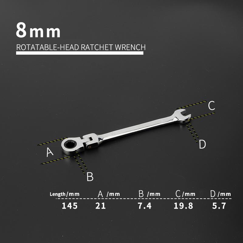 Activități multifuncționale Set chei cu clichet 180 de grade Chei flexibile cu cap deschis Unelte de mână pentru reparații auto Cheie combinată