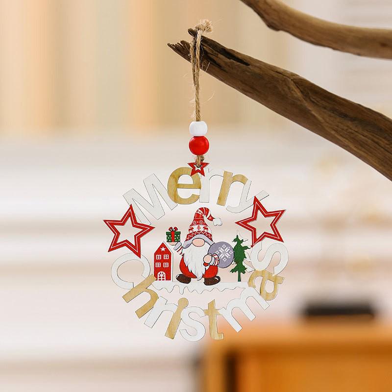 Faceless Old Man Wooden Christmas Tree Ornament