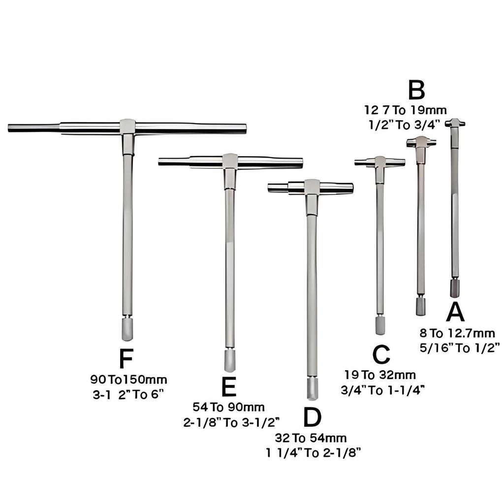 ETOPOO Adjustable Stainless Steel Telescopic Inner Diameter Gauge 8-150mm