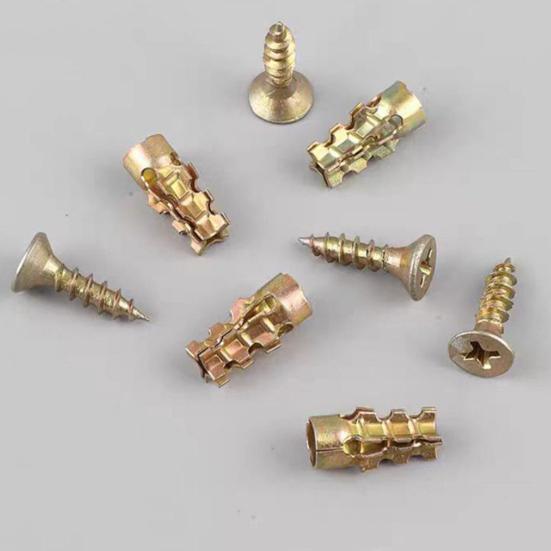 10/30/50/100Pcs Expansion Screw Set, Anti-sag Cabinet Hinge Screws for Wood Tile Concrete Walls Drywall