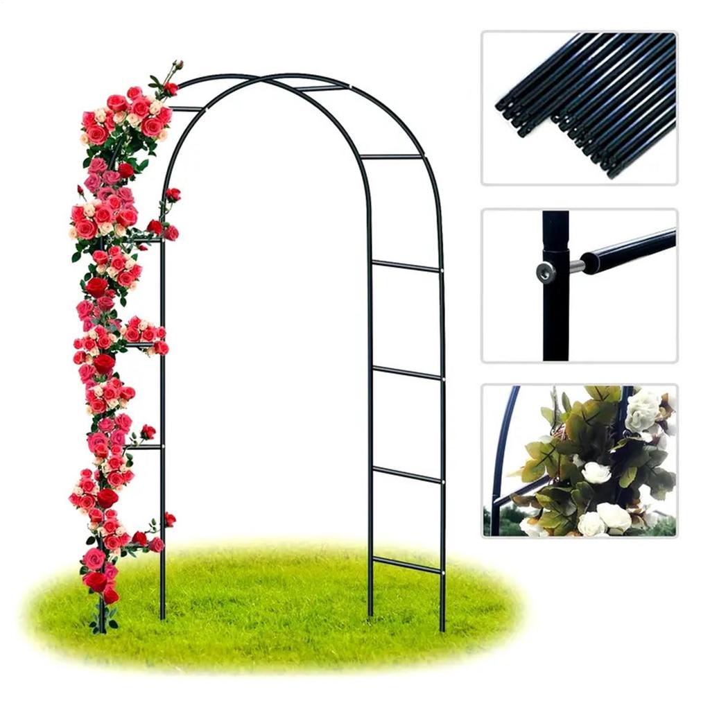 172x240cm Garden Arch Garden Wedding Background Arch Bracket Ron Arched Flower Frame Sturdy Shed Frame For Climbing Plants