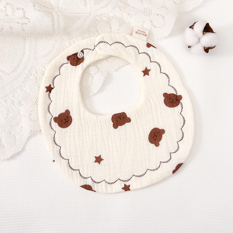 

Quilted Pure Cotton Cartoon Baby Bibs - Absorbent & Stain-Resistant