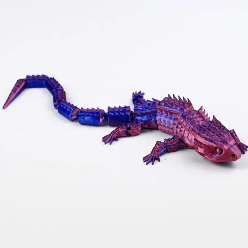 27cm 3D Printed Lizard,Articulated Crocodile Models,Flexible Joint Animal Lacertid Figurines, 3D Printing Stuff Cheap,Stress Relief