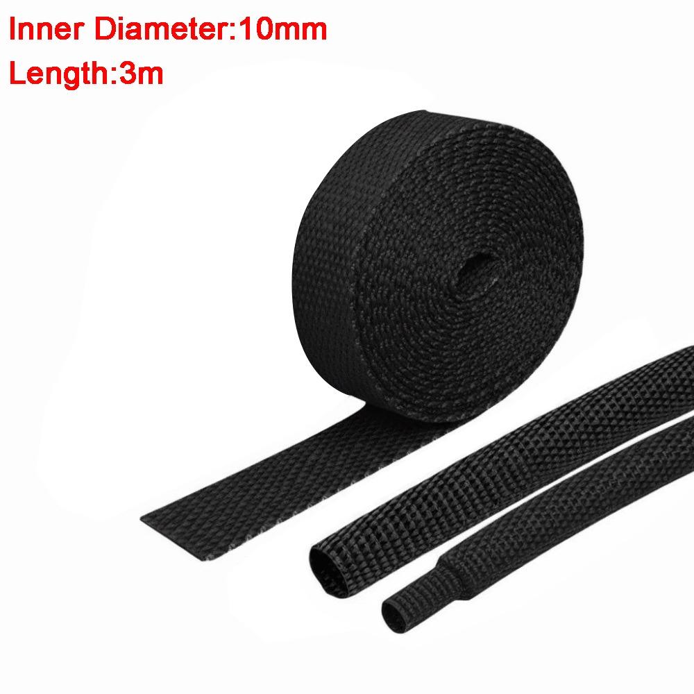 Innendurchmesser 10mm Geflochtene Kabelhüllen Flammhemmend Schrumpfbar Schrumpfschlauch PET-Material Länge 1-3 Meter