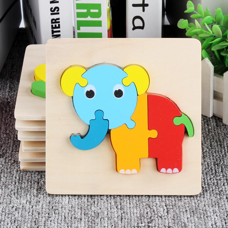 Children's 3D Wooden Animal Puzzle - Educational Building Blocks for Early Learning