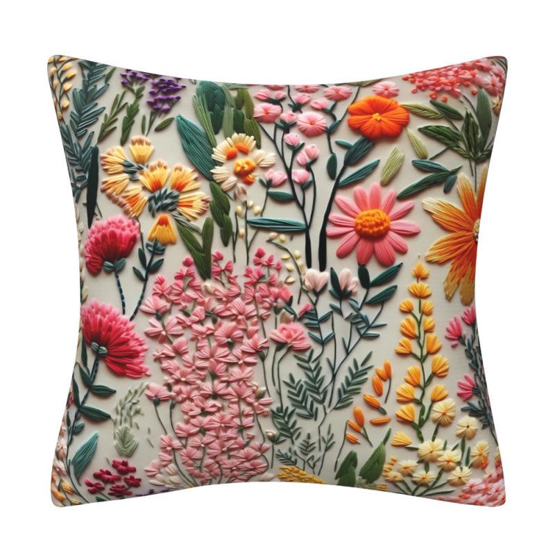 

Новая наволочка 3D Имитация вышивки Цветочная наволочка Подушка для дивана Наволочка Цифровая печать 45*45cm