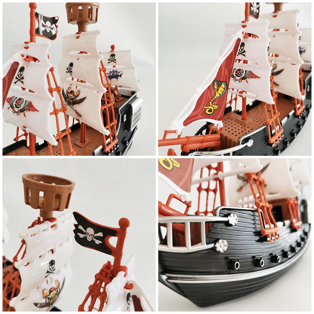 Childrens Kids Pirate Ship Pretend Toy Home Decoration Ornaments Safety Pirate Ship Model for Kids