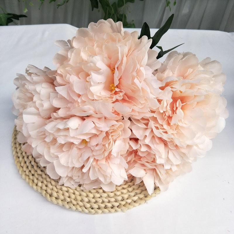 

Oversized Peony Silk Flowers With Artificial Blooms For Wedding Decorations Nude Pink