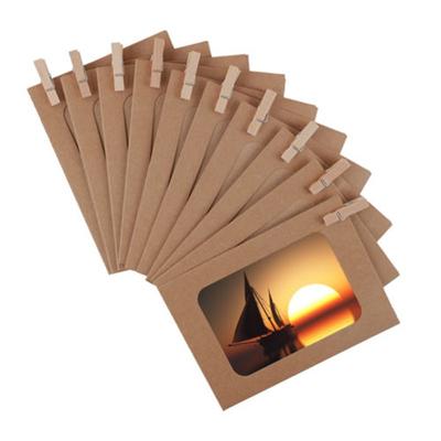 10 Molduras de Papel para Fotos, Clipes e Cordão para Arte de Parede de Fotos Retrô DIY