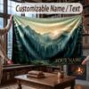 Mountain Landscape Theme Throw Blanket Custom Name Text Personalized Blanket Soft Cozy Blanket for Home Sofa Bed