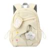 Women's Solid Color Backpack Large Capacity Student Schoolbag