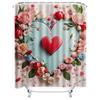 Heart-Shaped Floral Shower Curtain - Waterproof, Mildew-Resistant, Romantic Design Adds Extra Charm to Your Bathroom