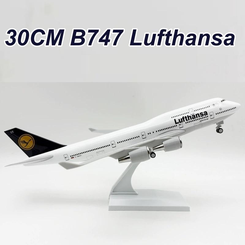 Scale 1:240 30CM B747 747 Model Aircraft Lufthansa Airways Simulation Aircraft Plane Models Diecast Airplanes Display Toys