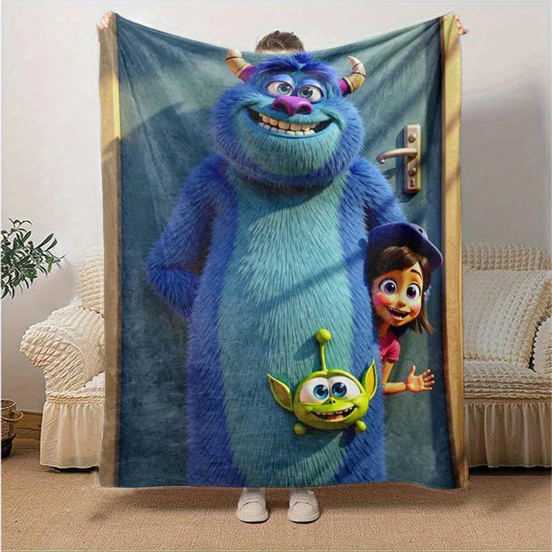 

1pc, Soft and Cozy Monster Inc. Plush Blanket, Perfect for All Seasons, Soft Flannel Throw Blanket, Versatile & Cozy for Bedroom, Living Room, Travel, 130x150cm