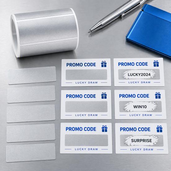 Office Privacy Gadgets Square Scratch-off Stickers Roll, Easy Peel Self-adhesive Labels, Creative Craft Materials Protection Cover Tags for