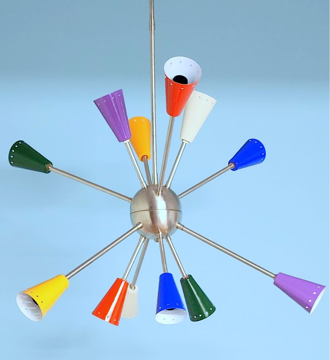 Customized Color Chrome Finish Sputnik Chandelier 12 Arms Home Interior Modern Art Exclusive Chandelier argento