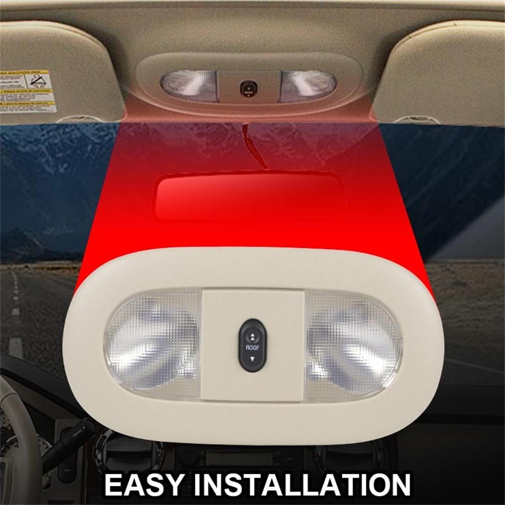 Led Front Overhead Console With Dome Map Light & Sunroof Switch For Ford Beige