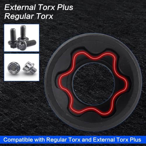 SPEEDWOX External Torque Socket Set, Star Wrench, E-Socket, Star Socket Set, 1/4", 3/8", 1/2" with Storage Box, 19-Piece Set, EP4, EP5, EP6, EP7, EP8,