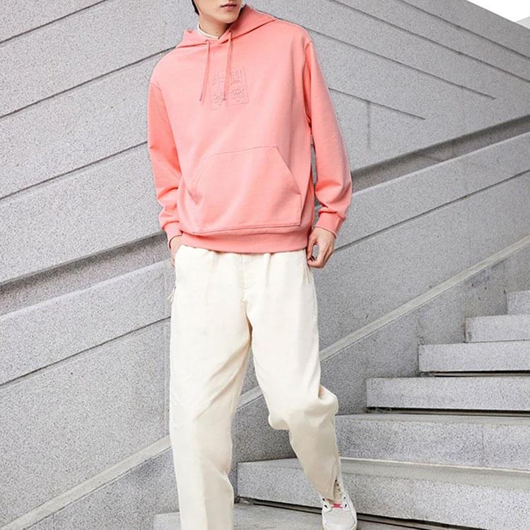 Li-Ning Trendy Music Festival Loose-Fit Hoodie Unisex Tops Pink AWDS220-6