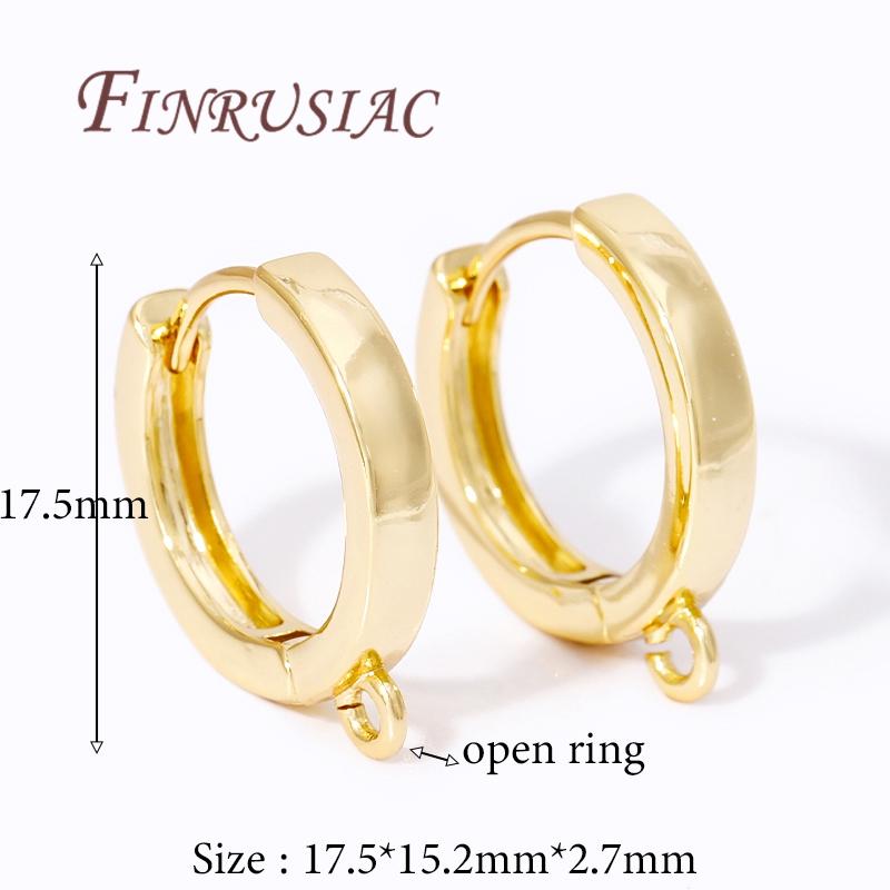

18K Gold Plated Round Earrings Hook Clasp Accessories Earwires Fasteners For Earrings DIY Women s Jewelry Earring Fixtures 1 pair