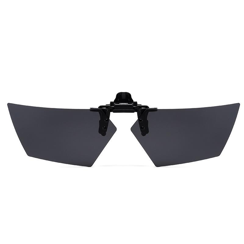 Non-polarized Rimless Clip on For Men Women Polygon Flip Up Sunglasses Night Vision Driver Fishing Eyeglasses