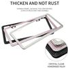 1/2pcs Bling Crystal License Plate Frame Luxury Car Frame Plate with Button Diamond Car License Plate Frame Cover for Women