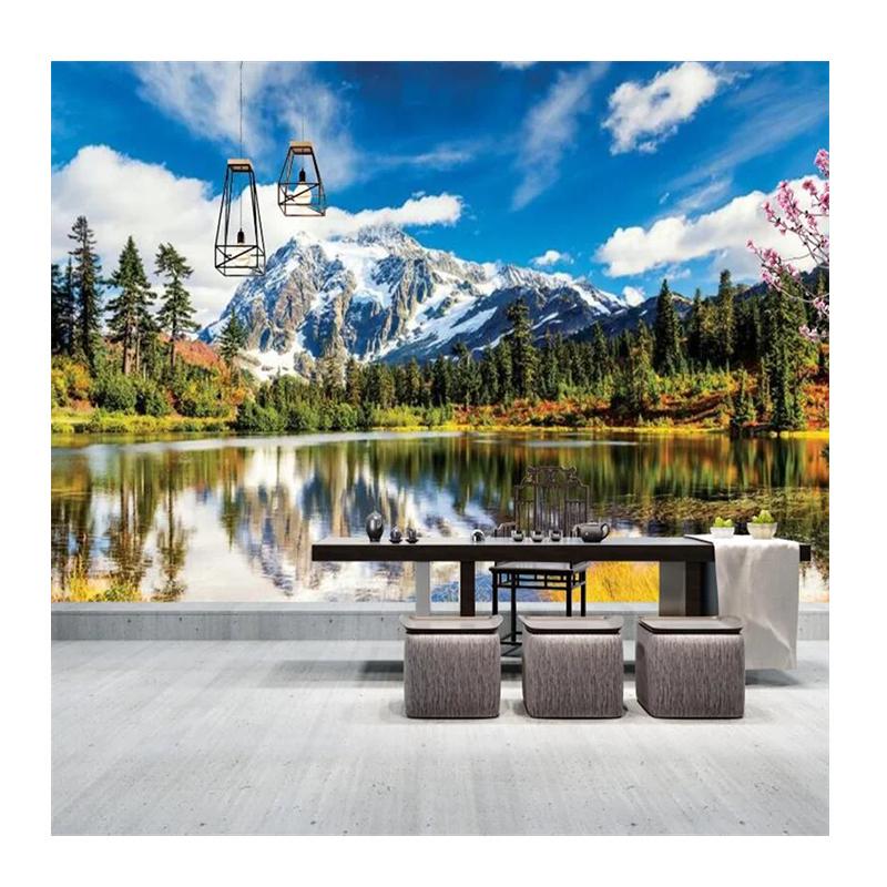 Tapeta s krajinou přírodního lesa Pozadí stěny za postelí a pohovkou Dekorace obývacího pokoje 3D tapeta