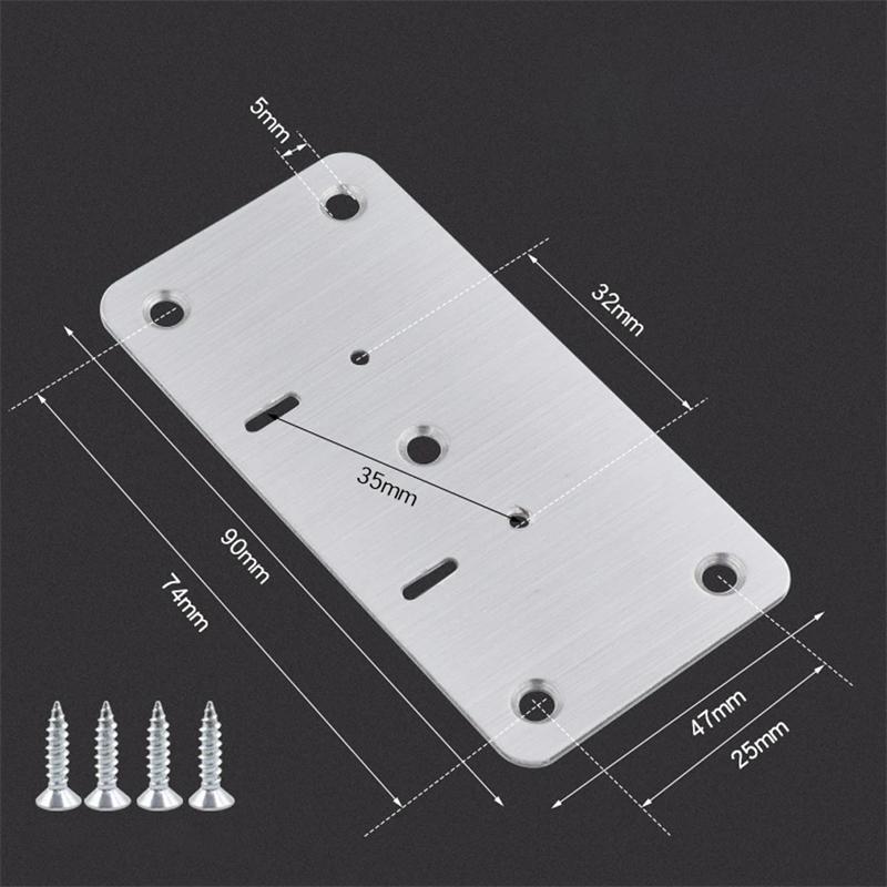 Hinge Repair Plate Cabinet Furniture Drawer Table Repair Mount Tool Hardware Stainless Steel Hinge Fixing Plate