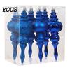 Decorative Hanging Ornaments for Home 6 Pcs Finial Drop Christmas Ornament, Glitter Shatterproof Plastic Tree Decorations Decoration Holiday Decor DIY