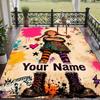 Custom Text Pippi Longstocking Pattern Floor Rug Soft Indoor Carpet Mat Living Room Bedroom