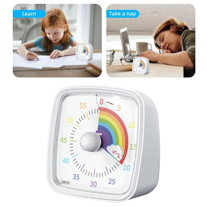 Easy Carry  Timers with Slowly  Disappear Dials & Quiet  Operation Quiet  Pomodoros Clock Plastic for Home & Classroom Use