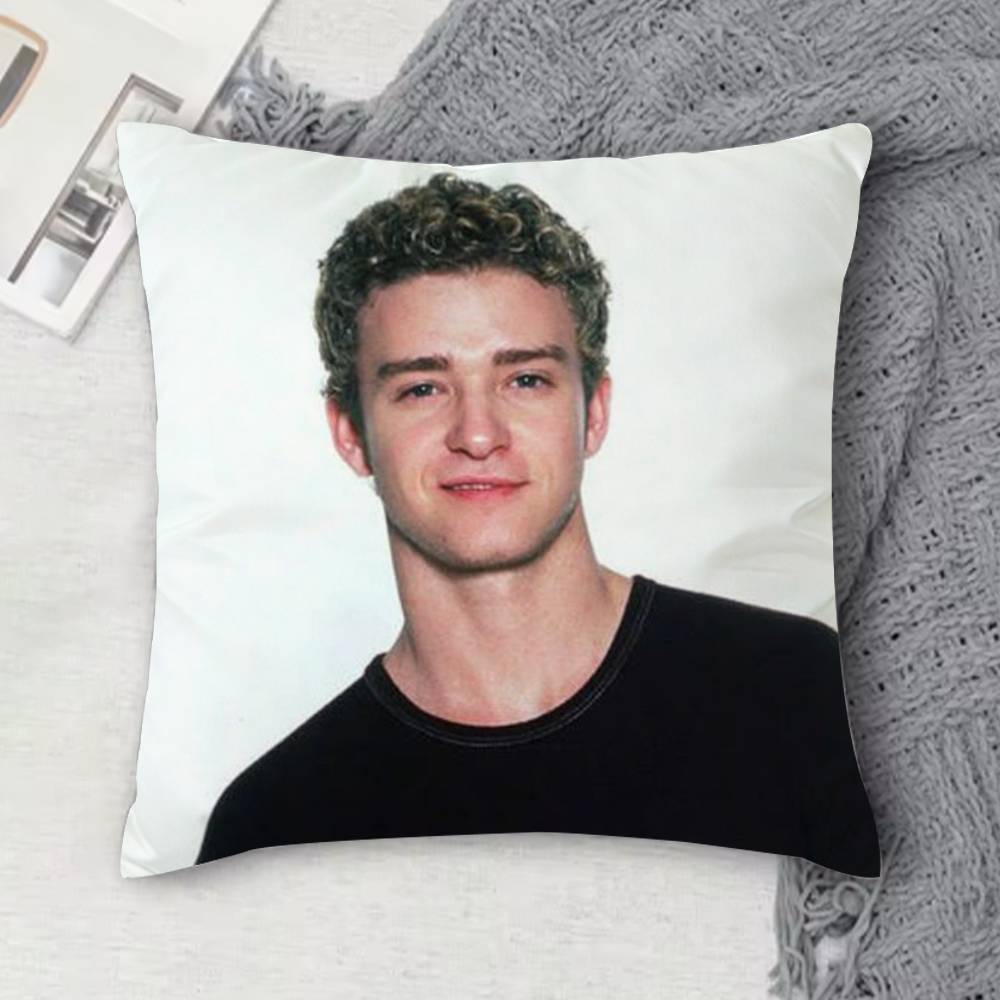 JJustin Timberlake Doublesided Printed Square Decorative Cushion Cover for Sofa Living Room Home Decor
